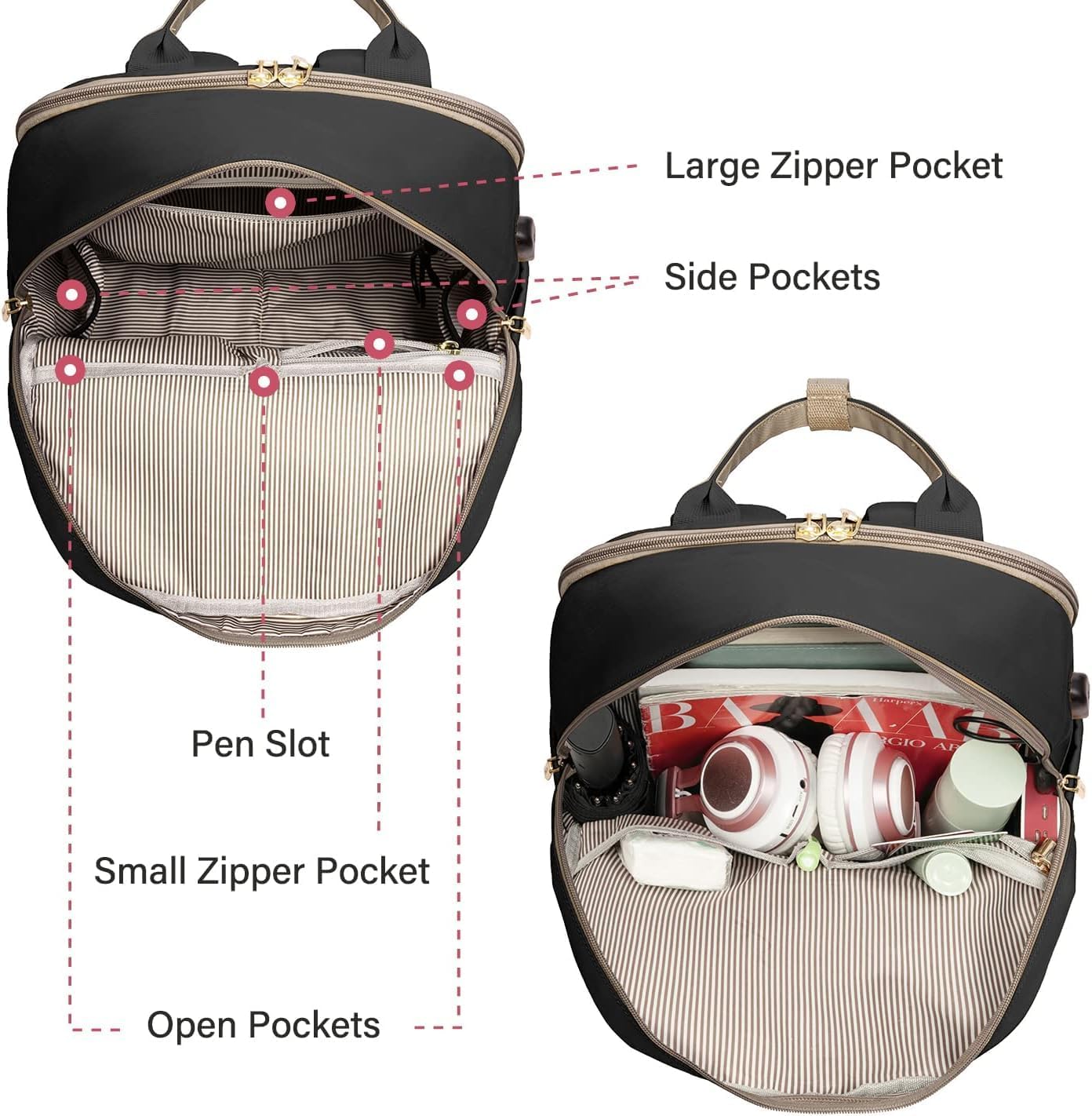 Large Travel Backpack For Women Men,Carry On Backpack,Hiking Backpack Waterproof Outdoor Sports Rucksack Casual Daypack Travel Essentials