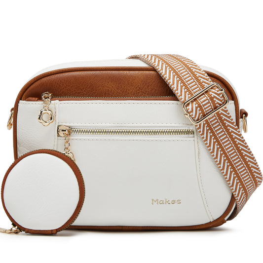 Crossbody Purse for Women Small Crossbody Bags Trendy Vegan Leather with Adjustable Shoulder Straps 2 Piece Gift for Mother Wife Mom