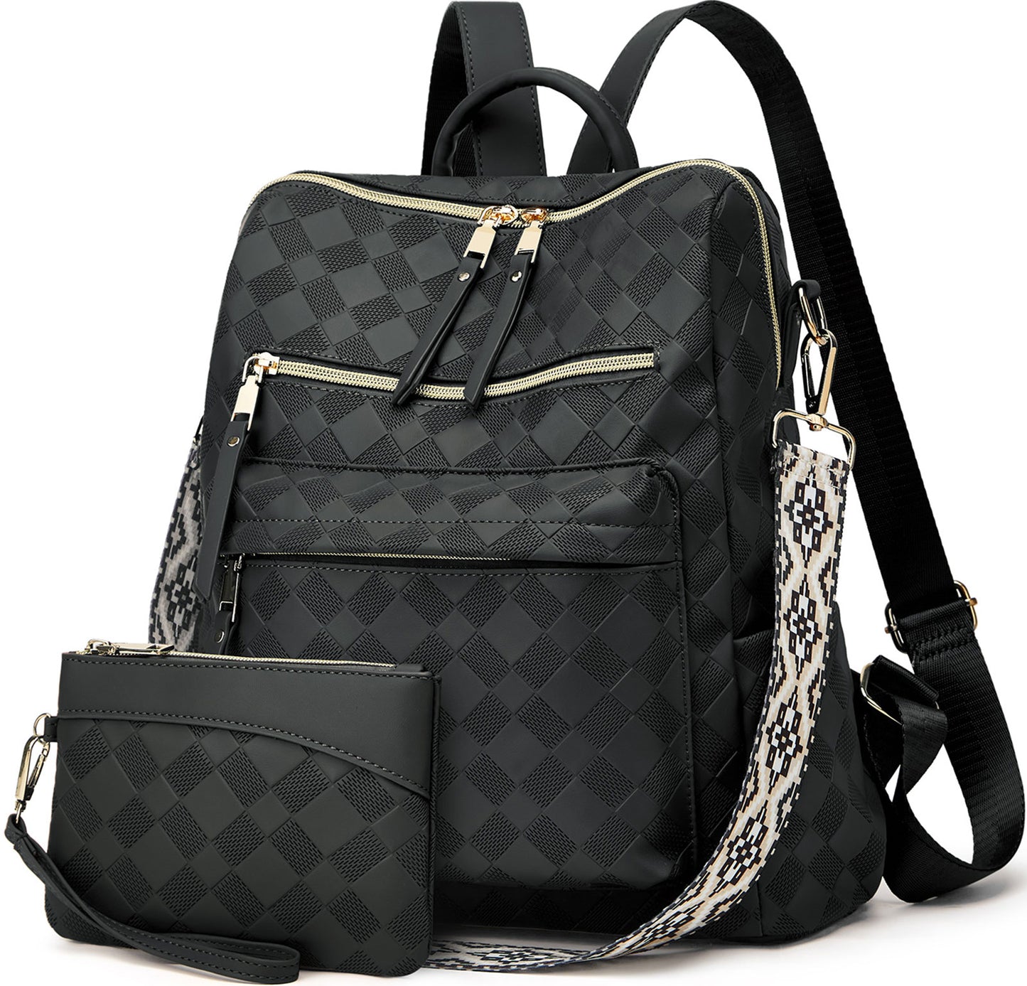 Makes Backpack Purse for Women PU Leather Travel Satchel Handbag Convertible Design Bag with Purse 2 Piece