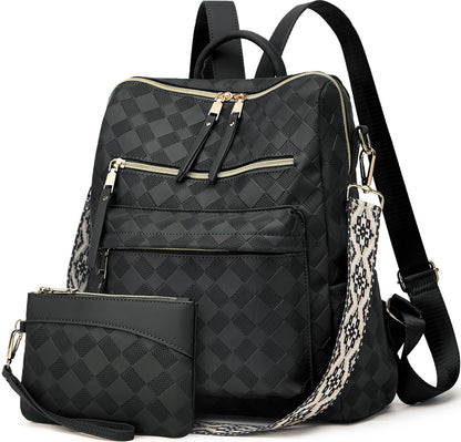 Makes Backpack Purse for Women PU Leather Travel Satchel Handbag Convertible Design Bag with Purse 2 Piece