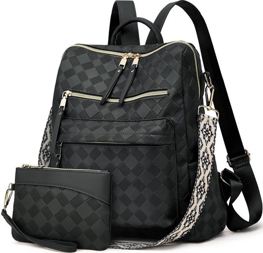 Makes Backpack Purse for Women PU Leather Travel Satchel Handbag Convertible Design Bag with Purse 2 Piece