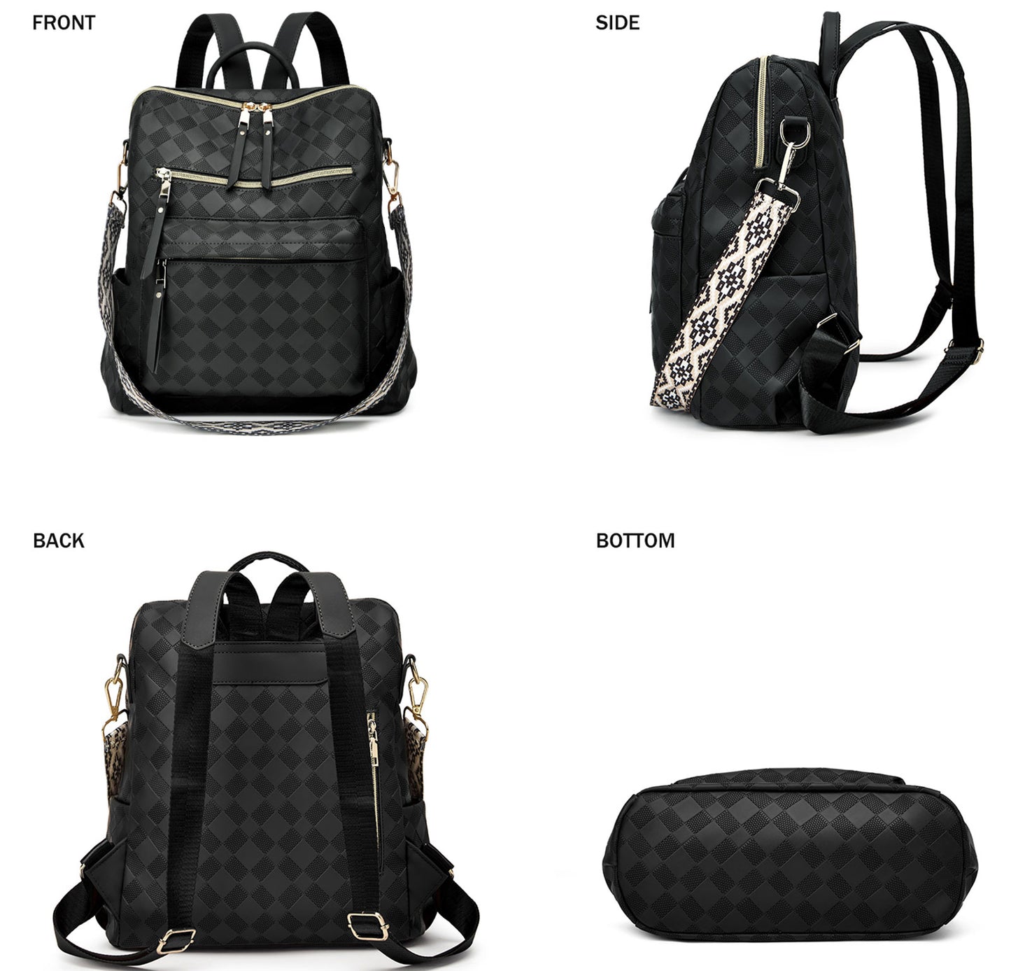 Makes Backpack Purse for Women PU Leather Travel Satchel Handbag Convertible Design Bag with Purse 2 Piece