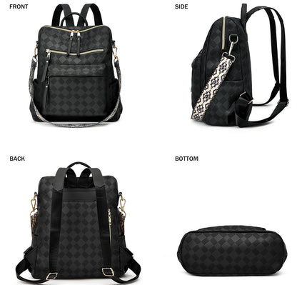 Makes Backpack Purse for Women PU Leather Travel Satchel Handbag Convertible Design Bag with Purse 2 Piece