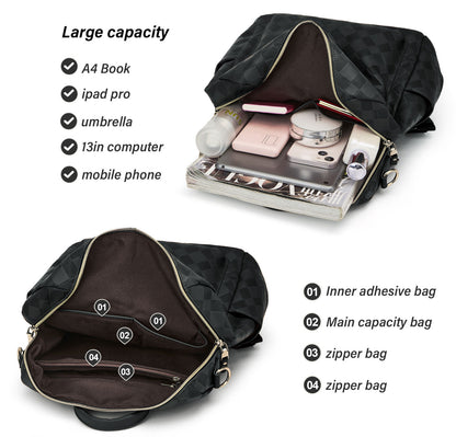 Makes Backpack Purse for Women PU Leather Travel Satchel Handbag Convertible Design Bag with Purse 2 Piece