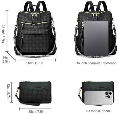 Makes Backpack Purse for Women PU Leather Travel Satchel Handbag Convertible Design Bag with Purse 2 Piece