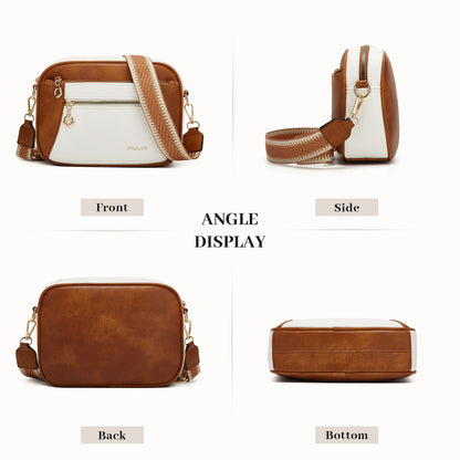 Crossbody Purse for Women Small Crossbody Bags Trendy Vegan Leather with Adjustable Shoulder Straps 2 Piece Gift for Mother Wife Mom