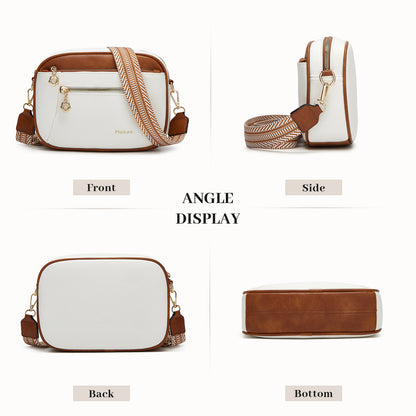 Crossbody Purse for Women Small Crossbody Bags Trendy Vegan Leather with Adjustable Shoulder Straps 2 Piece Gift for Mother Wife Mom