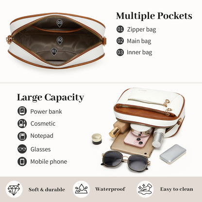 Crossbody Purse for Women Small Crossbody Bags Trendy Vegan Leather with Adjustable Shoulder Straps 2 Piece Gift for Mother Wife Mom