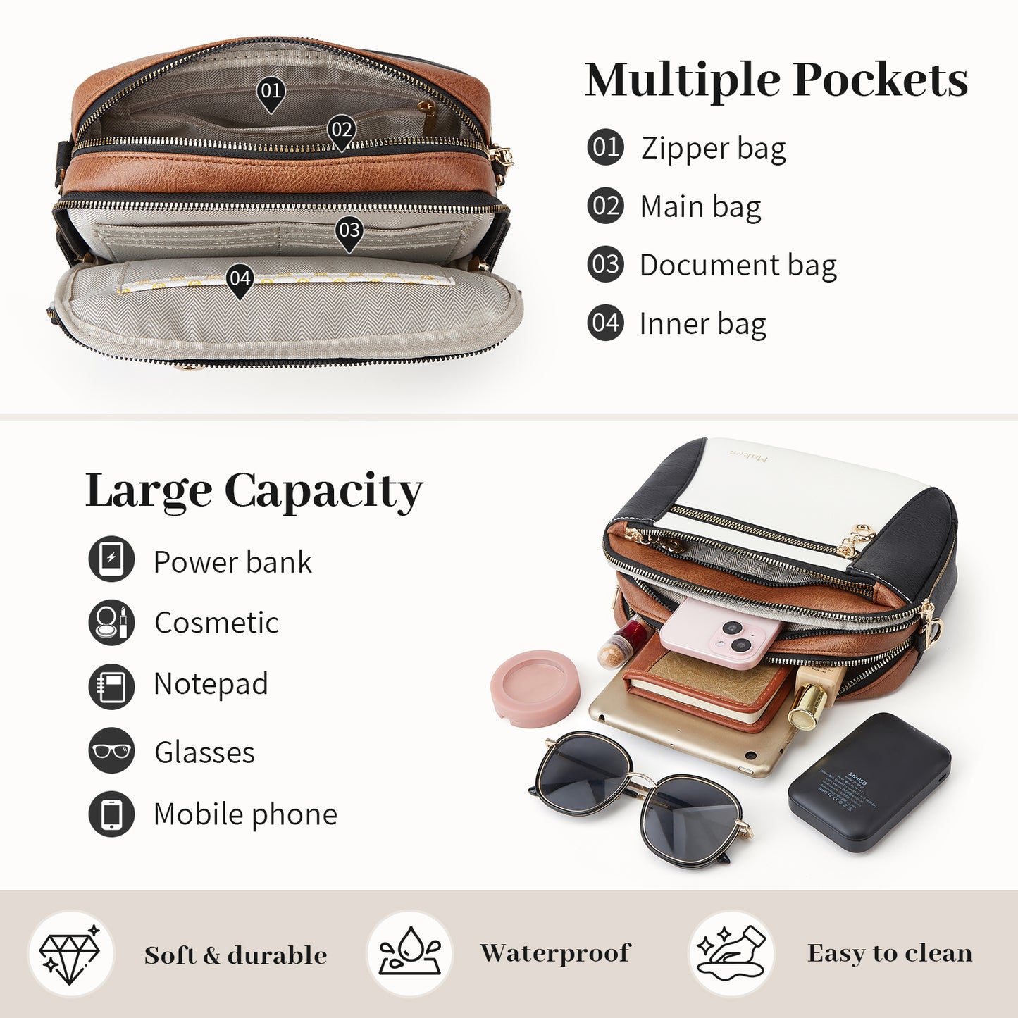 Crossbody Purse for Women Small Crossbody Bags Trendy Vegan Leather with Adjustable Shoulder Straps Gift for Mother Wife Mom