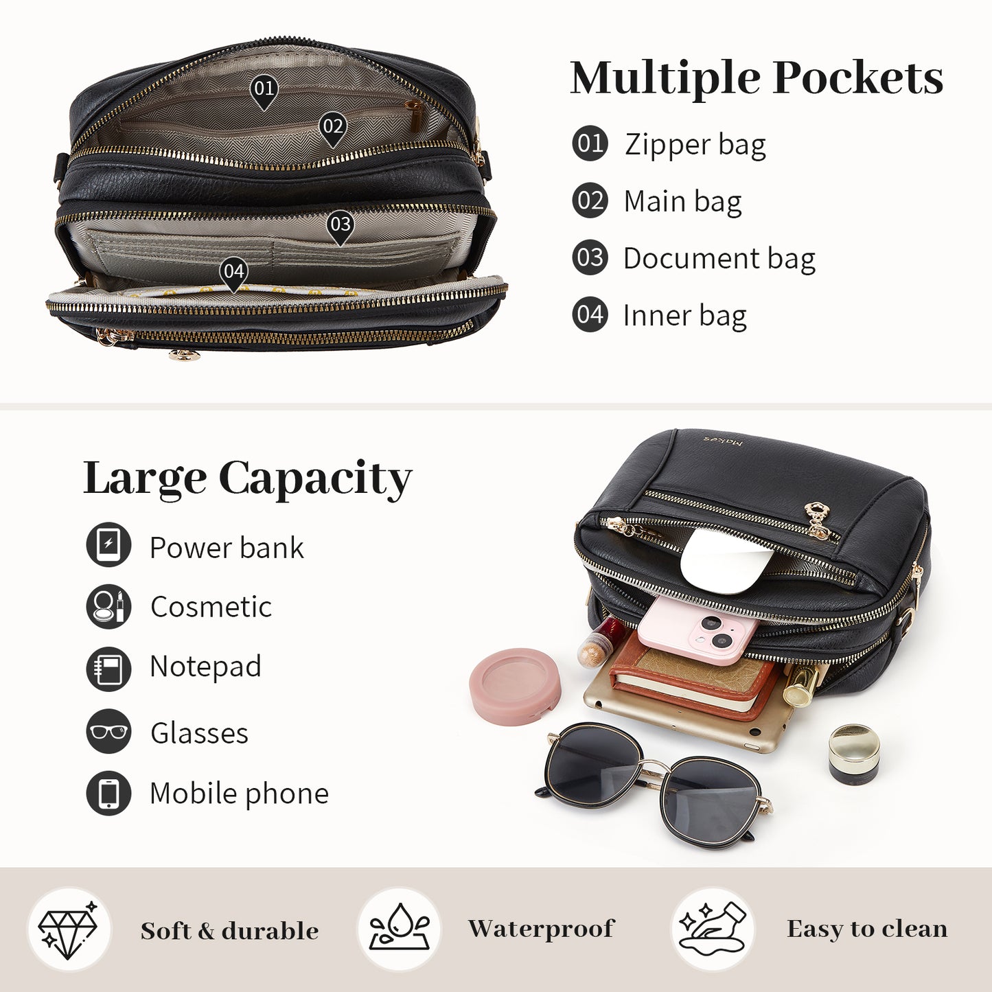 Crossbody Purse for Women Small Crossbody Bags Trendy Vegan Leather with Adjustable Shoulder Straps Gift for Mother Wife Mom