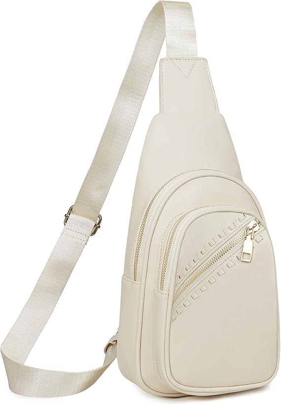Makes Small Sling Bag for Women, Vegan Leather Fanny Pack Crossbody Bags for Women, Chest Bag With Wide Strap