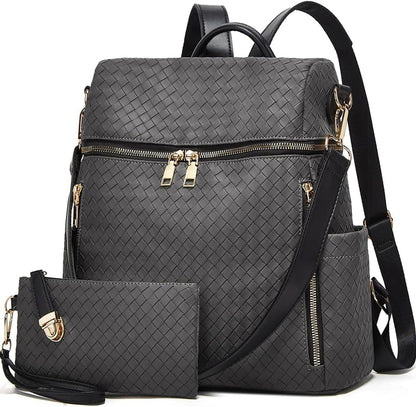 Makes Backpack Purse for Women PU Leather Travel Satchel Handbag Convertible Design Bag with Purse 2 Piece