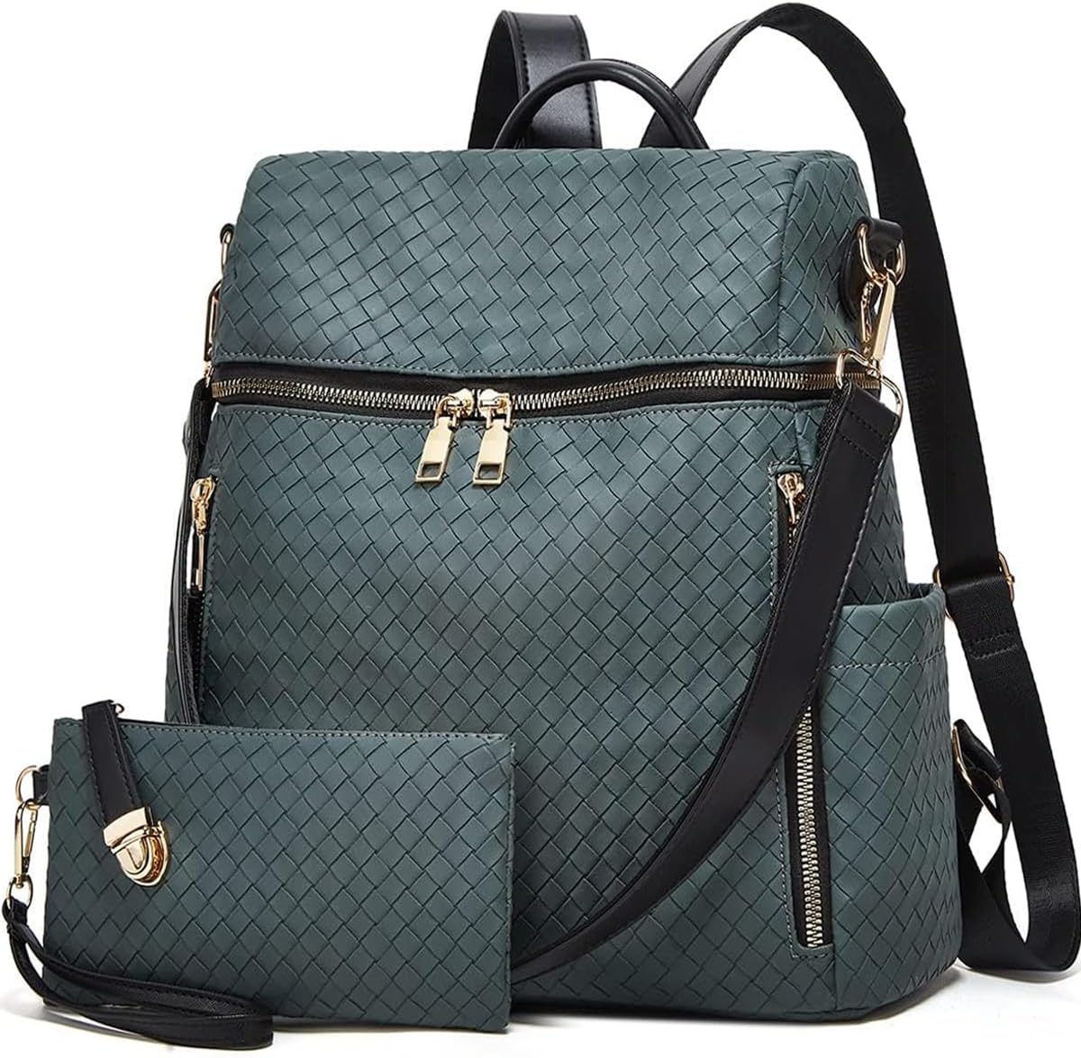 Makes Backpack Purse for Women PU Leather Travel Satchel Handbag Convertible Design Bag with Purse 2 Piece