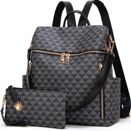 Makes Backpack Purse for Women PU Leather Travel Satchel Handbag Convertible Design Bag with Purse 2 Piece