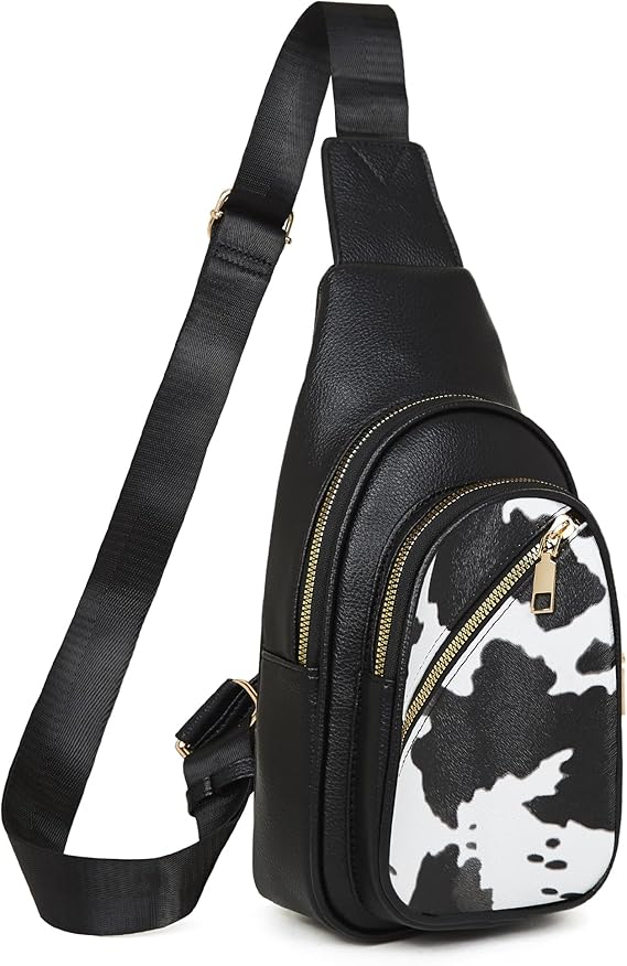 Makes Small Sling Bag for Women, Vegan Leather Fanny Pack Crossbody Bags for Women, Chest Bag With Wide Strap