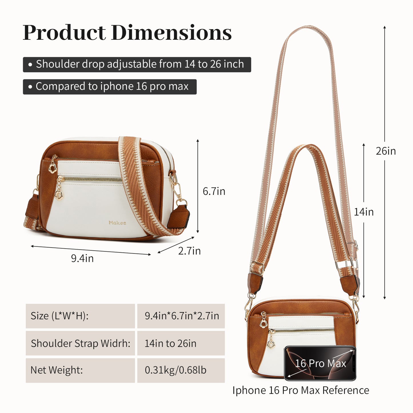 Crossbody Purse for Women Small Crossbody Bags Trendy Vegan Leather with Adjustable Shoulder Straps 2 Piece Gift for Mother Wife Mom