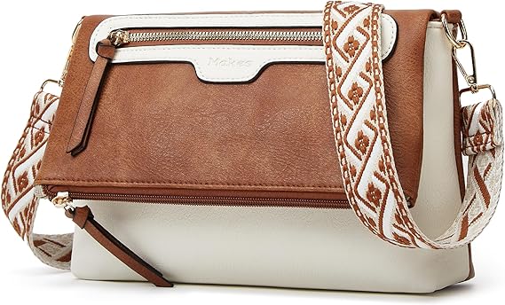 Makes Crossbody Bags for Women,Multi Pocket Crossbody Purses Vegan Leather Shoulder Handbags Travel Purse Adjustable Strap
