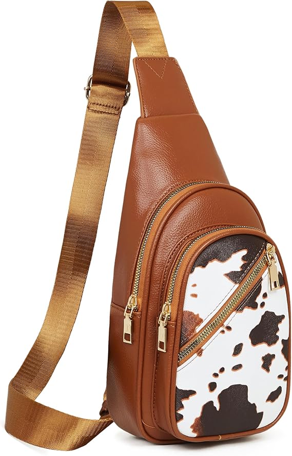 Makes Small Sling Bag for Women, Vegan Leather Fanny Pack Crossbody Bags for Women, Chest Bag With Wide Strap