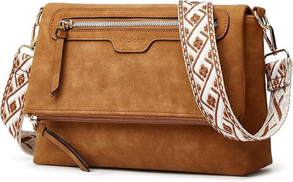 Makes Crossbody Bags for Women,Multi Pocket Crossbody Purses Vegan Leather Shoulder Handbags Travel Purse Adjustable Strap