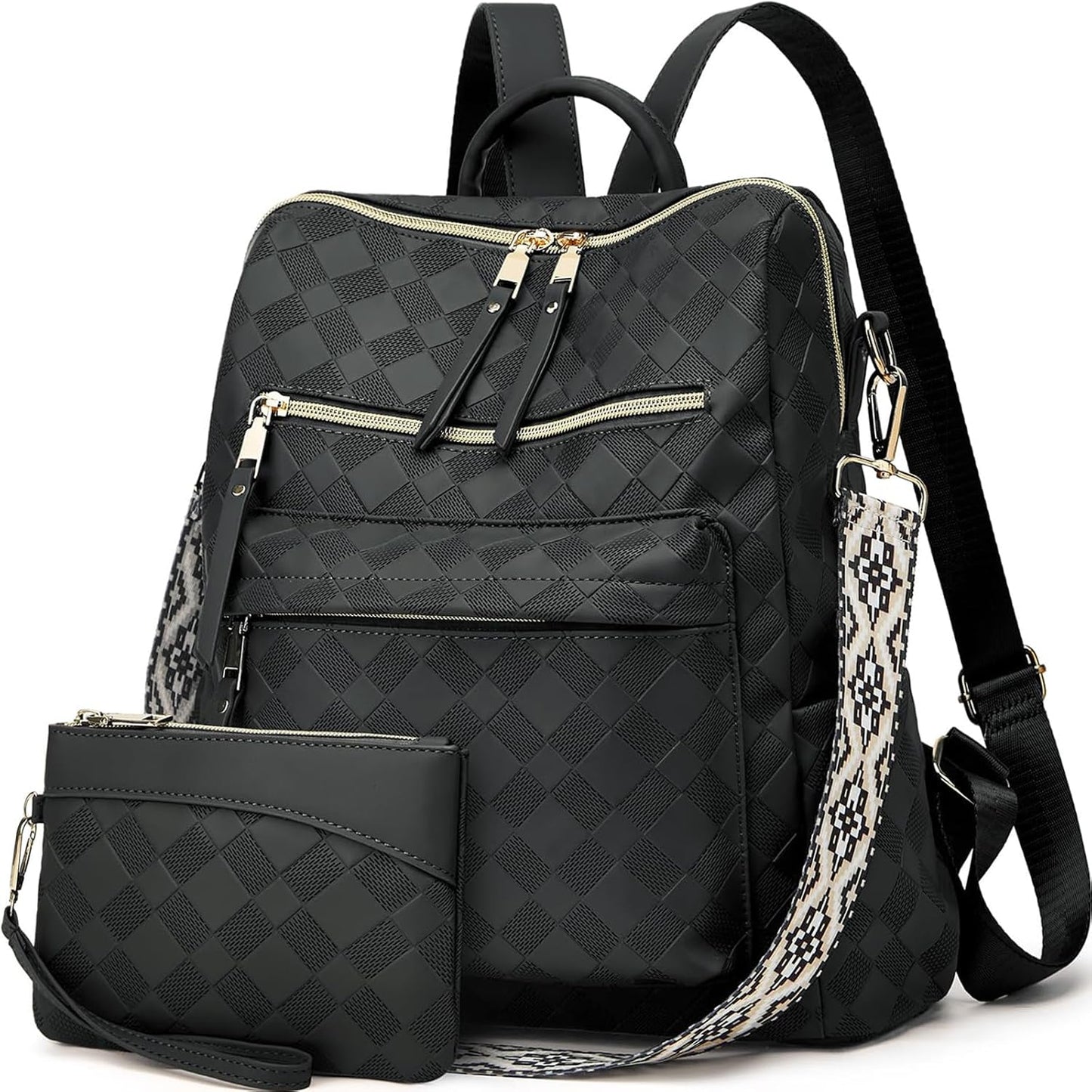 Makes Backpack Purse for Women PU Leather Travel Satchel Handbag Convertible Design Bag with Purse 2 Piece